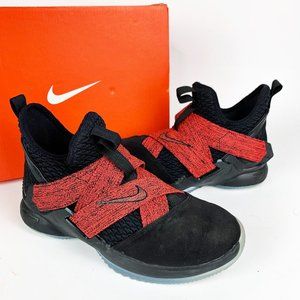 New Nike Lebron Soldier XII (GS) Youth Shoes AA1352-003 Black Red 4.5Y
